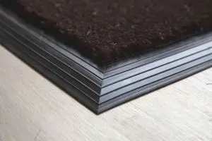 Brown Coir Mat with Rubber Edge - close up