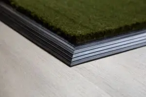 Rubber-Edged Green Coir Mat Cut to Size closeup