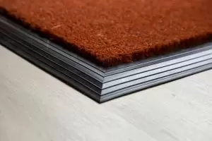russet coir mat with rubber edge