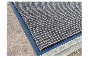 Brown/Black Stripe Outdoor Scraper Mat