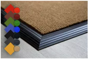 Entrance Brush Mat with Rubber Edging Multiple Sizes