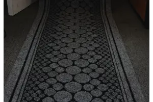 Charcoal Pebbles Entrance Hallway Mat Corridor 67cm wide