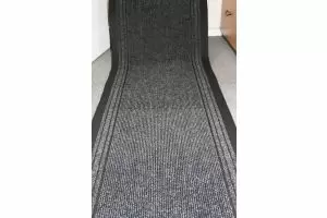 Charcoal Stripe Entrance Hallway Mat Corridor 67cm wide