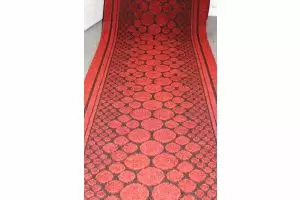 Red Entrance Hallway Pebbles Mat Corridor 67cm wide