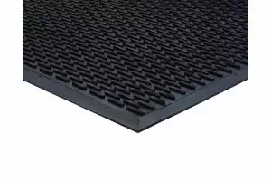 Black Outdoor Rubber Lozenge Matting 7mm 115 mm X 175 mm