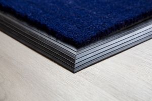 Rubber edge blue coir mat