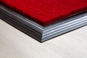 rubber edge red coir door mat