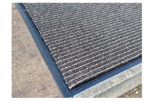 Brown/Black Stripe Outdoor Scraper Mat