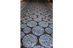Blue Entrance Hallway Pebbles Mat Corridor 67cm wide