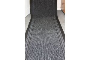 Charcoal Stripe Entrance Hallway Mat Corridor 67cm wide
