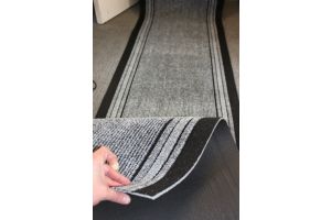 Grey Stripe Entrance Hallway Mat Corridor 67cm wide