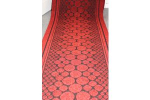 Red Entrance Hallway Pebbles Mat Corridor 67cm wide
