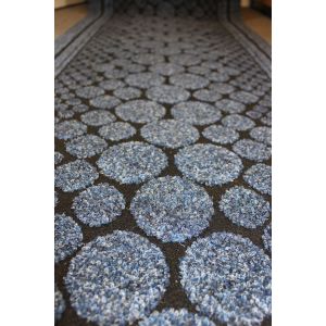 Blue Entrance Hallway Pebbles Mat Corridor 67cm wide