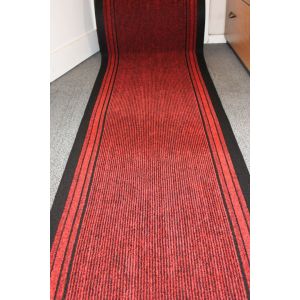 Red Stripe Entrance Hallway Mat Corridor 67cm wide