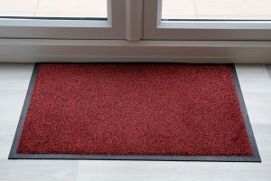 Black Red Speckle Luxury Throw Down Entrance Mat Various Sizes