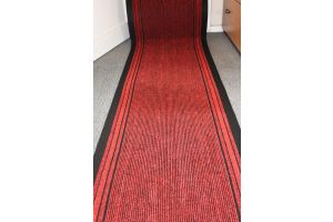 Red Stripe Entrance Hallway Mat Corridor 67cm wide